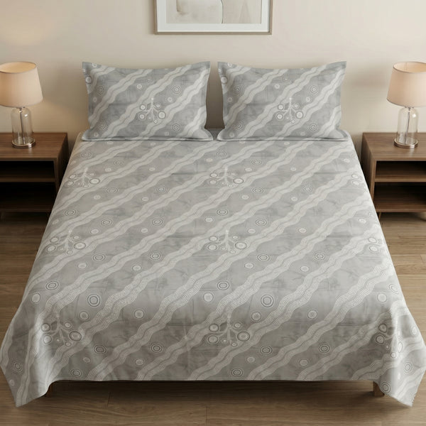 186 TC 100 % Cotton King Bedsheet | 108 x 108 Inch