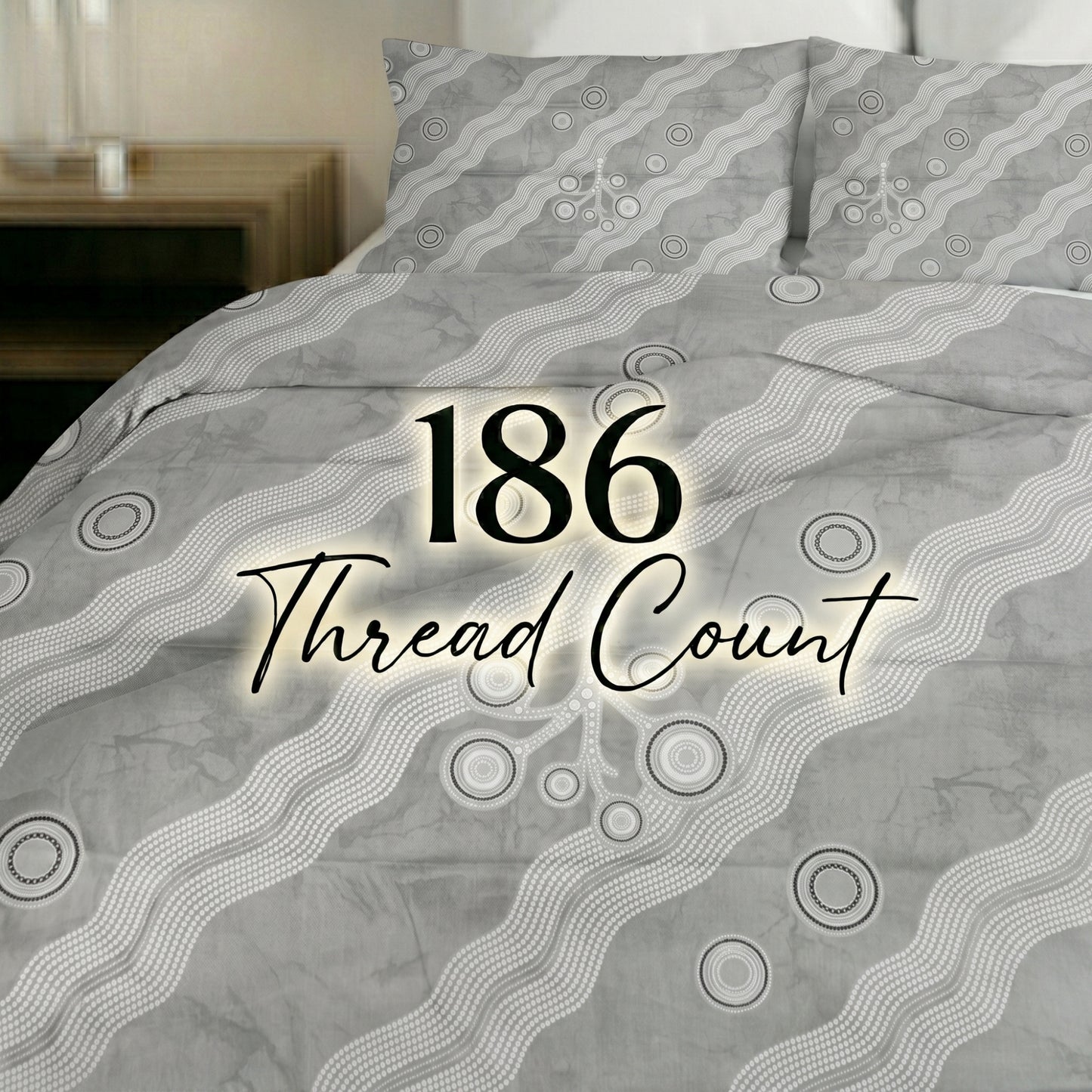 186 TC 100 % Cotton King Bedsheet | 108 x 108 Inch