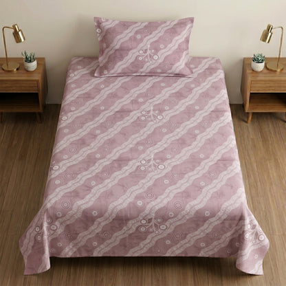 186 TC 100% Cotton Single Bedsheet 90 x 60 Inch with 1 Pillow Cover