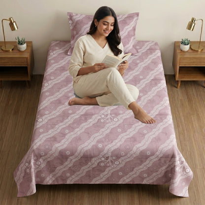 186 TC 100% Cotton Single Bedsheet 90 x 60 Inch with 1 Pillow Cover