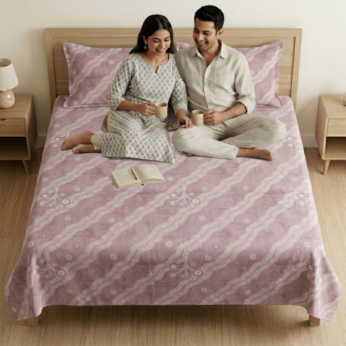 186 TC 100 % Cotton King Bedsheet | 108 x 108 Inch