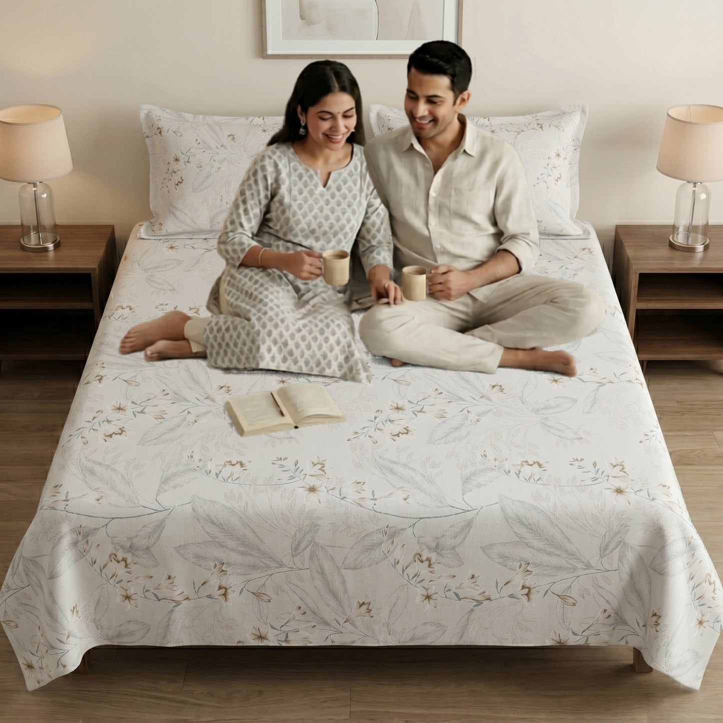 186 TC 100 % Cotton King Bedsheet | 108 x 108 Inch