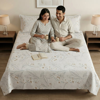 186 TC 100 % Cotton King Bedsheet | 108 x 108 Inch