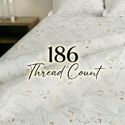186 TC 100% Cotton Single Bedsheet 90 x 60 Inch with 1 Pillow Cover