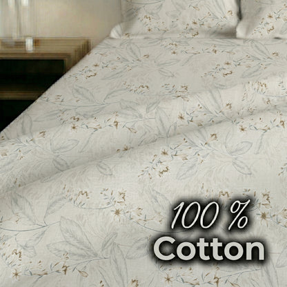 186 TC 100% Cotton Single Bedsheet 90 x 60 Inch with 1 Pillow Cover