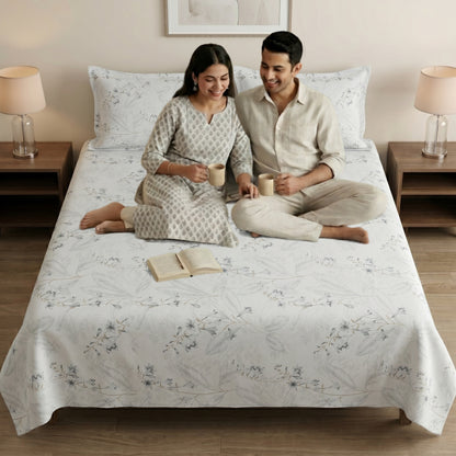 186 TC 100 % Cotton King Bedsheet | 108 x 108 Inch