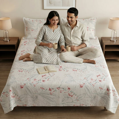 186 TC 100 % Cotton King Bedsheet | 108 x 108 Inch