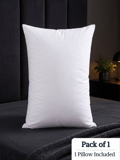 Microfiber Bed Pillow for Sleeping | 450g Virgin Conjugate Fiber Filling | Soft & Fluffy | 16 x 24 Inches | White | Pack of 1