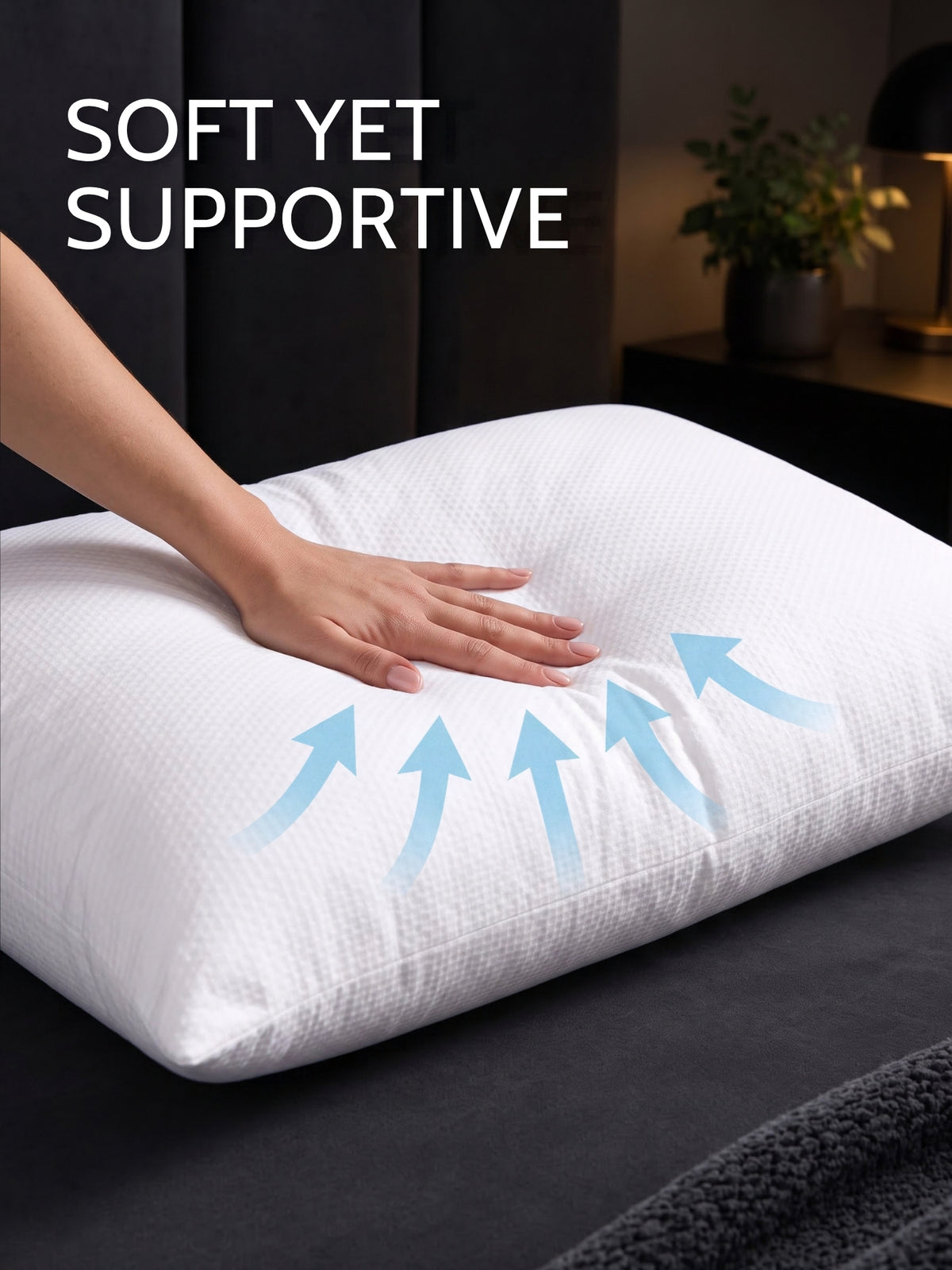 Slim Pillow for Sleeping | Low Height Soft Pillow | 450g Virgin Hollow Fiber Filling | Microfiber | 16 x 24 Inches | White | Pack of 1