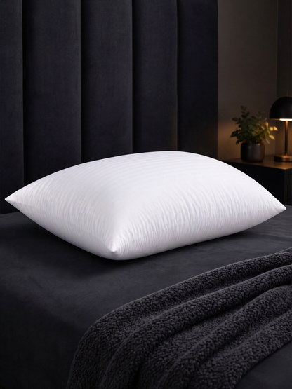 Slim Pillow for Sleeping | Low Height Soft Pillow | 550g Virgin Hollow Fiber Filling | Microfiber | 17 x 27 Inches | White | Pack of 1