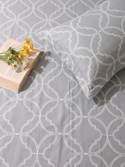 PLUMERIA King Size Bedsheet | 100% Cotton | 210 TC Premium Fabric | 108 x 108 Inches | 2 Pillow Covers