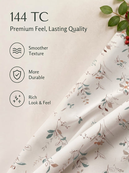 100% Cotton Classic Bedsheet - 108 x 108 Inches, 144 TC|Off White