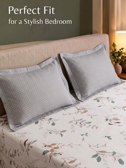 100% Cotton Classic Bedsheet - 108 x 108 Inches, 144 TC|Off White