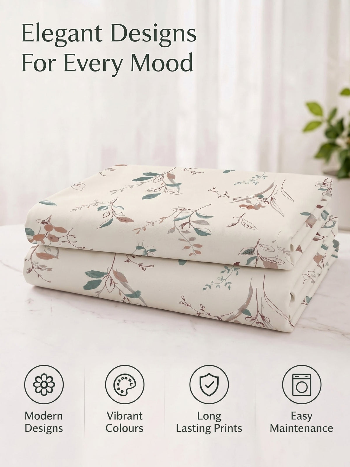 100% Cotton Classic Bedsheet - 108 x 108 Inches, 144 TC|Off White