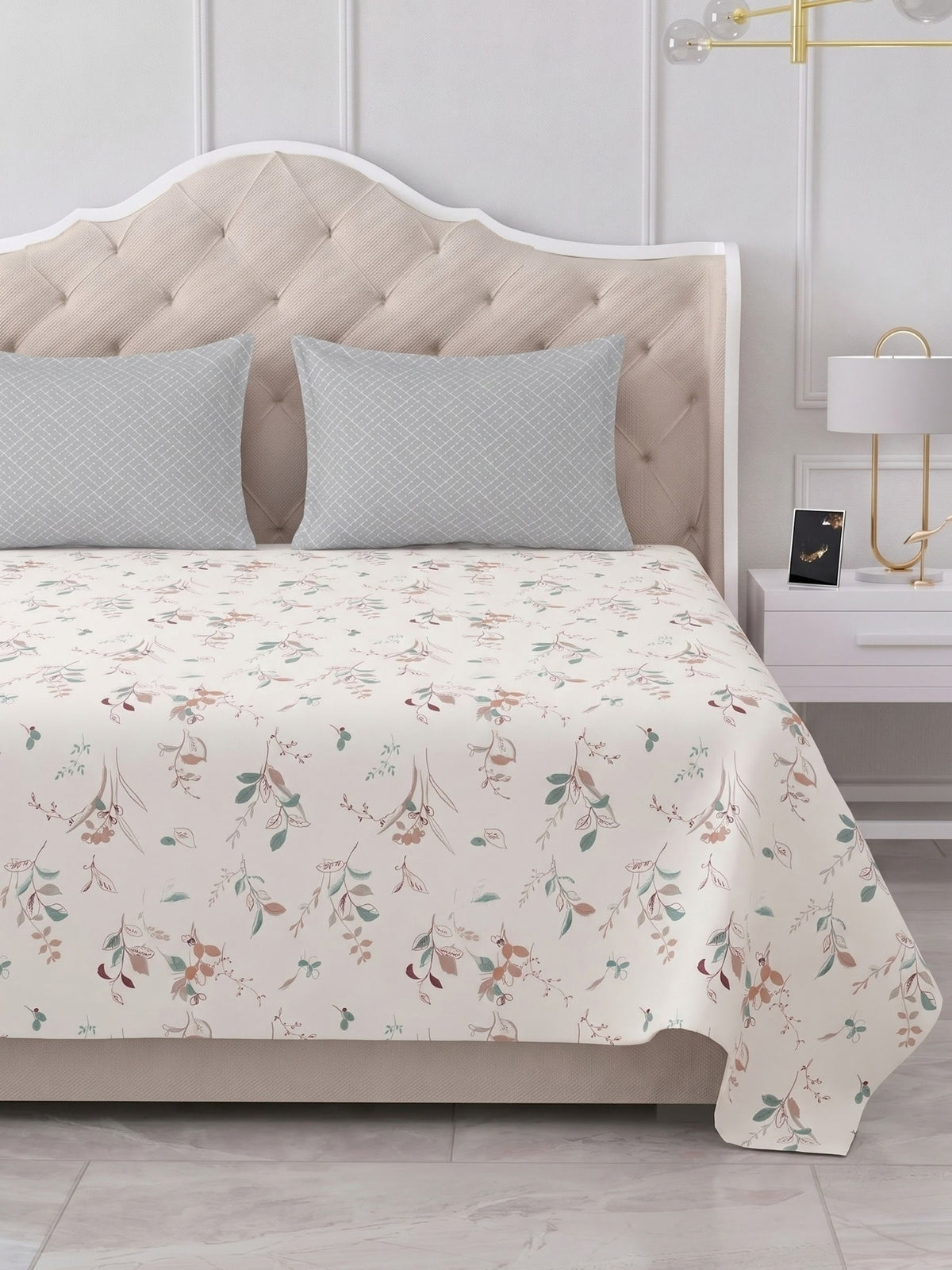 100% Cotton Classic Bedsheet - 108 x 108 Inches, 144 TC|Off White