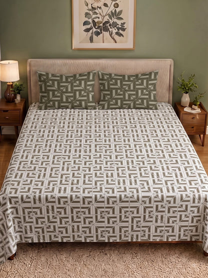 100% Cotton Classic Bedsheet - 108 x 108 Inches, 144 TC|Greyish-Brown