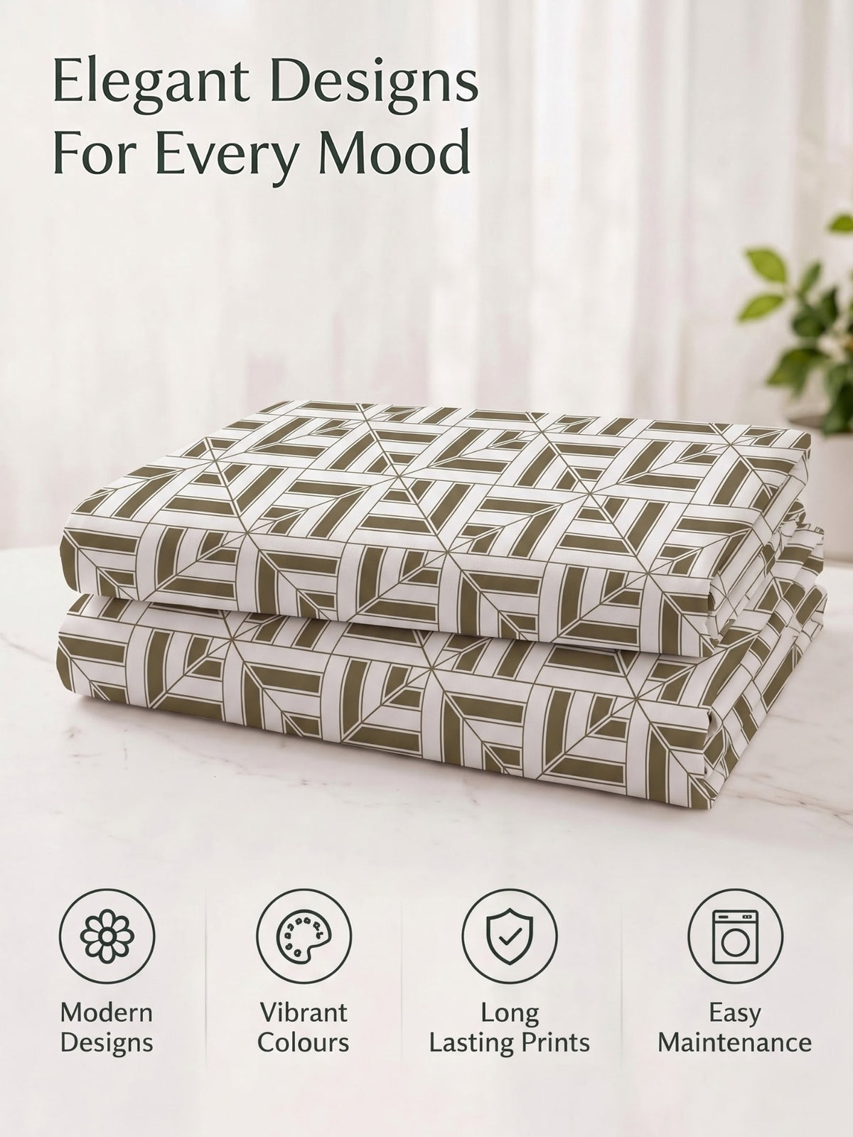 100% Cotton Classic Bedsheet - 108 x 108 Inches, 144 TC|Greyish-Brown
