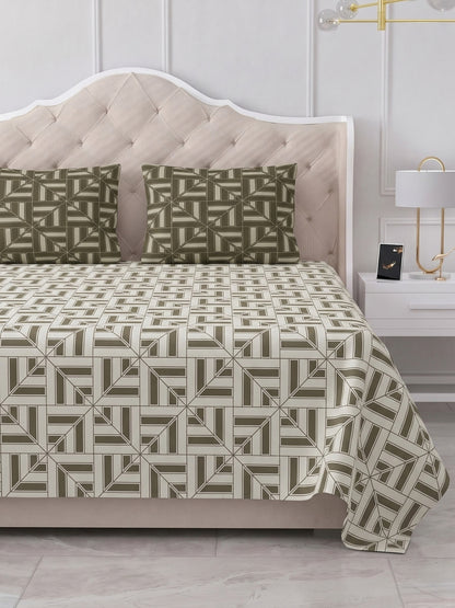 100% Cotton Classic Bedsheet - 108 x 108 Inches, 144 TC|Greyish-Brown