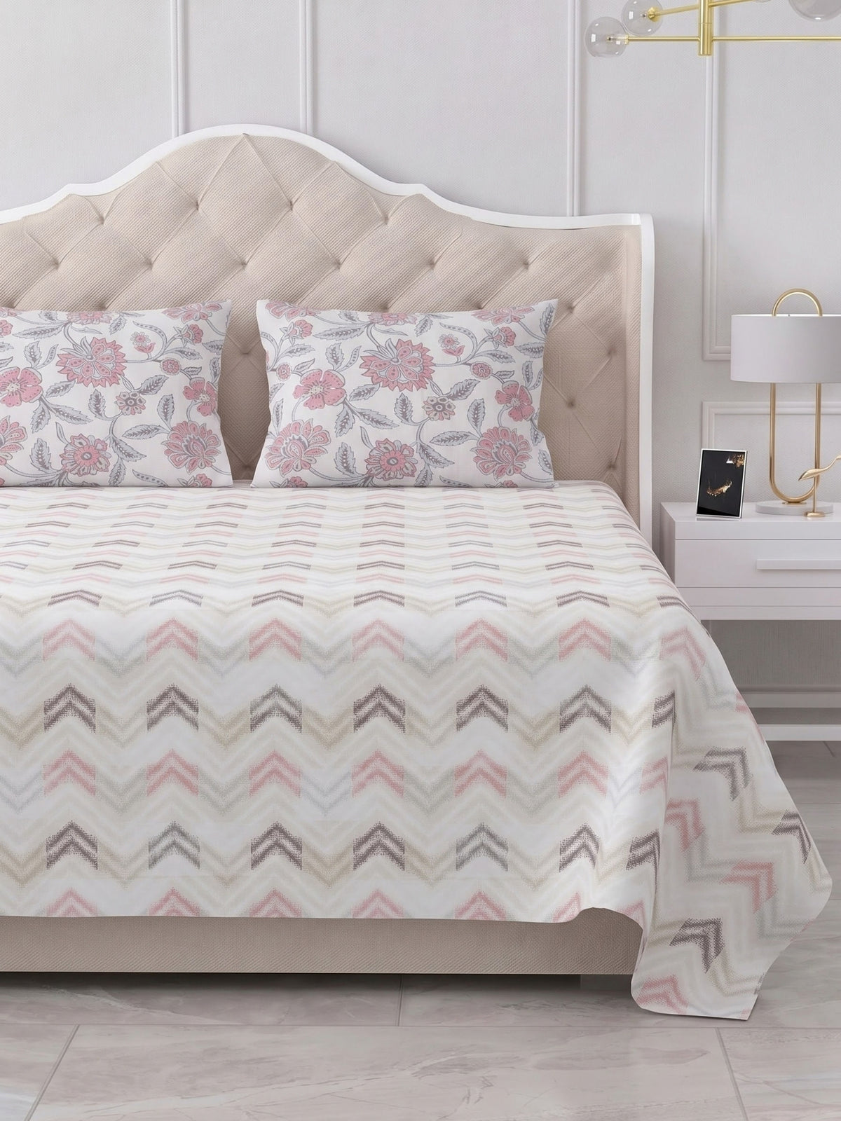 100% Cotton Classic Bedsheet - 108 x 108 Inches, 144 TC|White