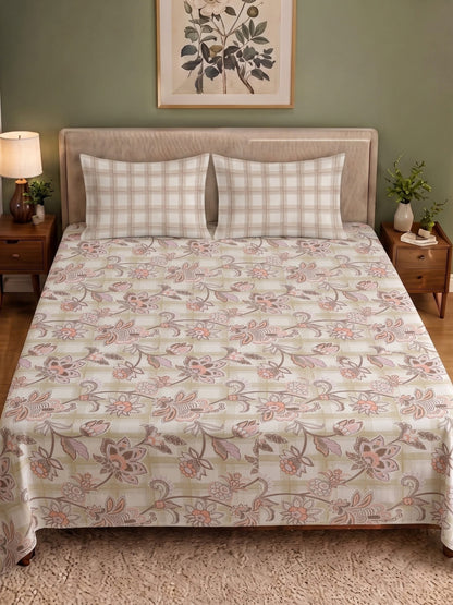 100% Cotton Classic Bedsheet - 108 x 108 Inches, 144 TC|Off-White