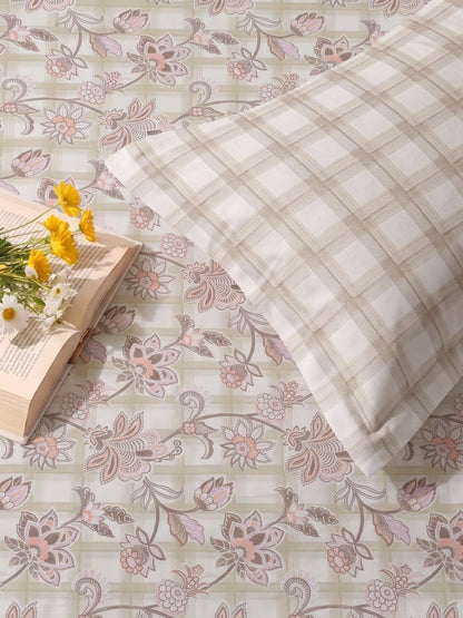 100% Cotton Classic Bedsheet - 108 x 108 Inches, 144 TC|Off-White