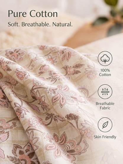 100% Cotton Classic Bedsheet - 108 x 108 Inches, 144 TC|Off-White