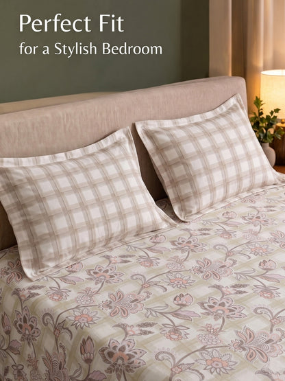 100% Cotton Classic Bedsheet - 108 x 108 Inches, 144 TC|Off-White