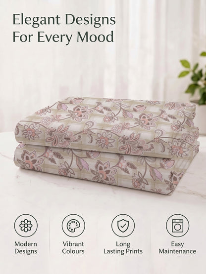 100% Cotton Classic Bedsheet - 108 x 108 Inches, 144 TC|Off-White