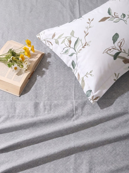100% Cotton Classic Bedsheet - 108 x 108 Inches, 144 TC|Grey