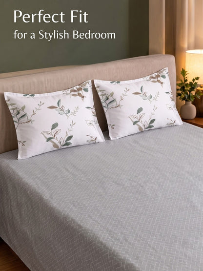 100% Cotton Classic Bedsheet - 108 x 108 Inches, 144 TC|Grey