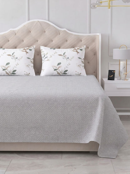 100% Cotton Classic Bedsheet - 108 x 108 Inches, 144 TC|Grey