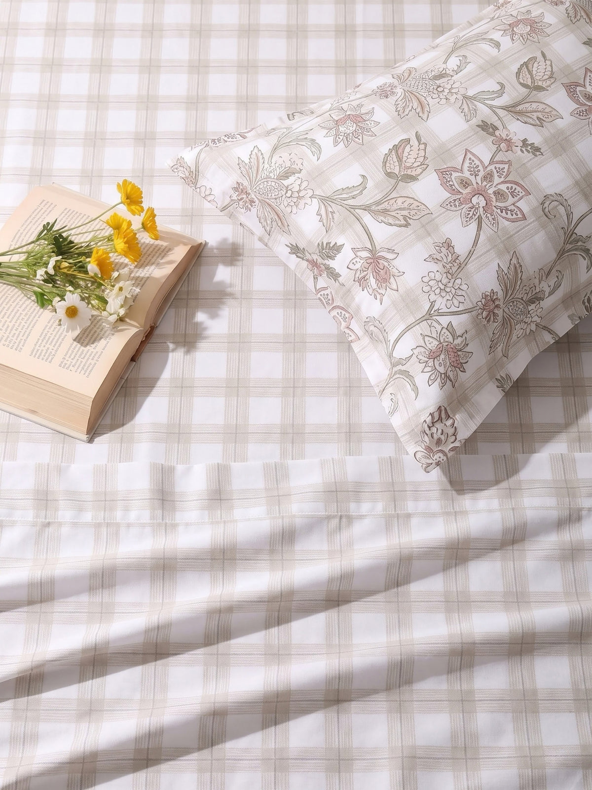100% Cotton Classic Bedsheet - 108 x 108 Inches, 144 TC|Beige
