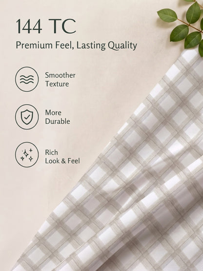 100% Cotton Classic Bedsheet - 108 x 108 Inches, 144 TC|Beige