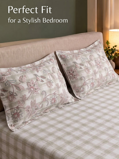 100% Cotton Classic Bedsheet - 108 x 108 Inches, 144 TC|Beige