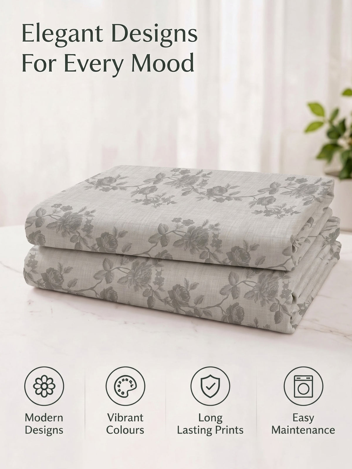 100% Cotton Classic Bedsheet - 108 x 108 Inches, 144 TC|Light Grey