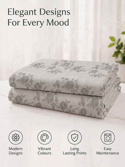 100% Cotton Classic Bedsheet - 108 x 108 Inches, 144 TC|Light Grey