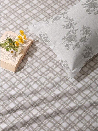 100% Cotton Classic Bedsheet - 108 x 108 Inches, 144 TC|Dark Grey