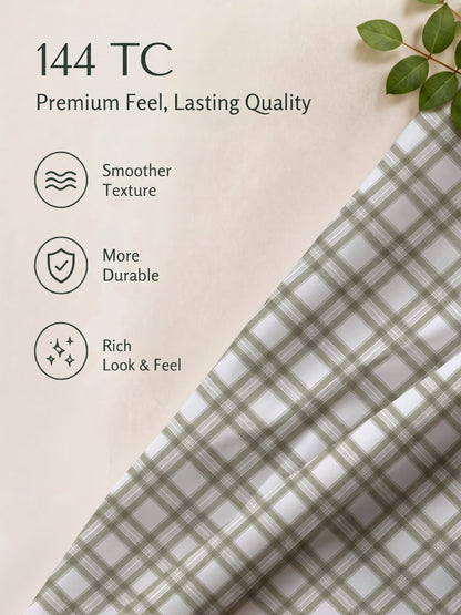 100% Cotton Classic Bedsheet - 108 x 108 Inches, 144 TC|Dark Grey