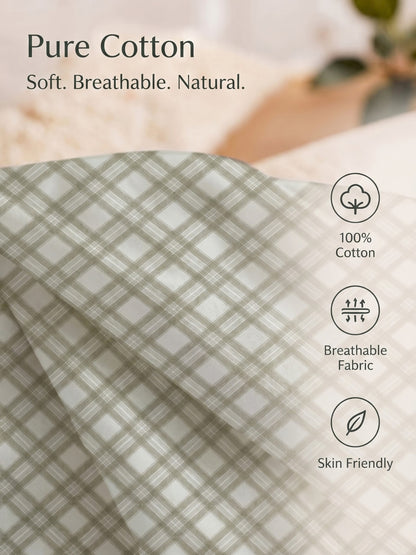 100% Cotton Classic Bedsheet - 108 x 108 Inches, 144 TC|Dark Grey
