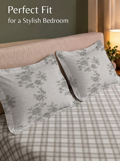 100% Cotton Classic Bedsheet - 108 x 108 Inches, 144 TC|Dark Grey