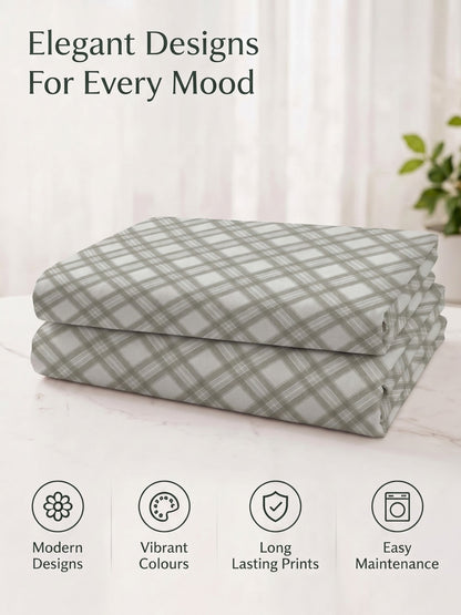 100% Cotton Classic Bedsheet - 108 x 108 Inches, 144 TC|Dark Grey