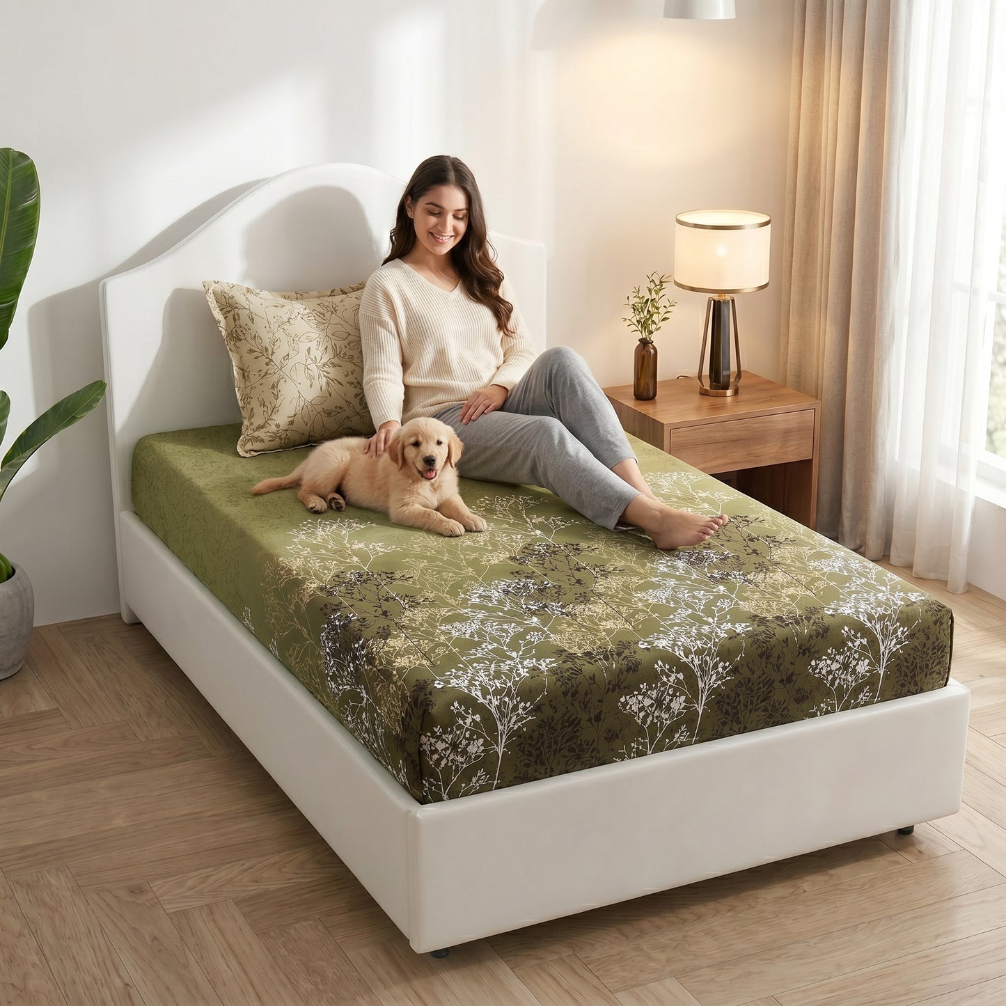 186 TC 100% Cotton Single Bedsheet | 90 x 60 Inches