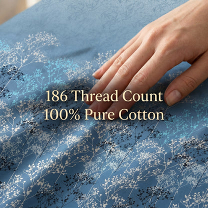 186 TC 100% Cotton Single Bedsheet | 90 x 60 Inches