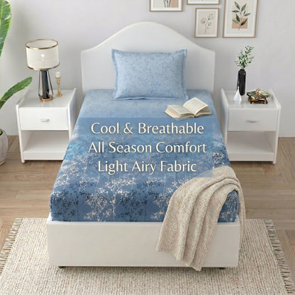 186 TC 100% Cotton Single Bedsheet | 90 x 60 Inches