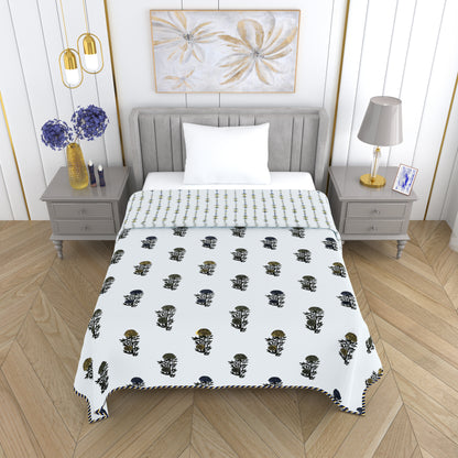 300 GSM Pure Cotton Malmal Single Bed Dohar | 58 x 88 Inch |Bright White
