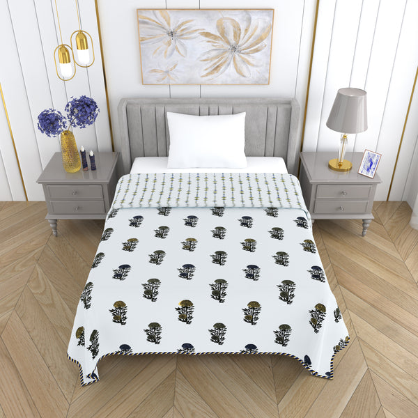 300 GSM Pure Cotton Malmal Single Bed Dohar | 58 x 88 Inch |Bright White