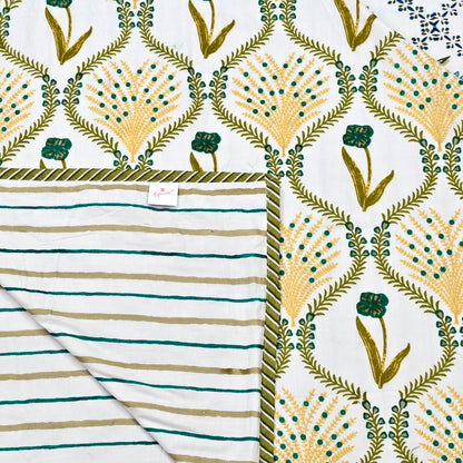 300 GSM Pure Cotton Malmal Single Bed Dohar | 147 x 223 cm |Tender Yellow