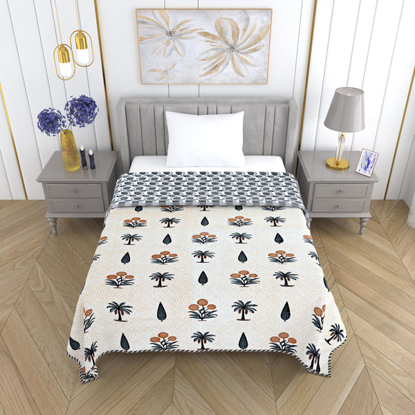 300 GSM Pure Cotton Malmal Single Bed Dohar | 58 x 88 Inch | Cream