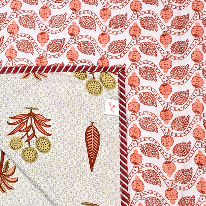 300 GSM Pure Cotton Malmal Single Bed Dohar | 147 x 223 cm | Soft Red