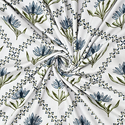 300 GSM Pure Cotton Malmal Single Bed Dohar | 58 x 88 Inch| Soft Blue